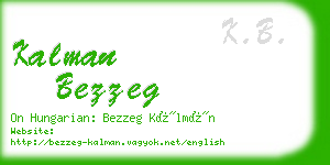 kalman bezzeg business card